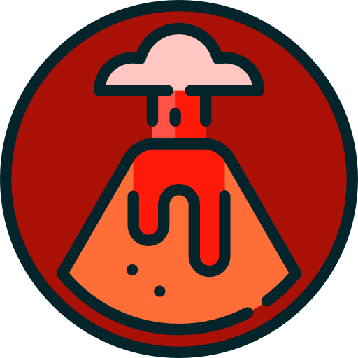 Natural, Volcano, Erupting, Eruption, Nature, Danger, Disaster Icon
