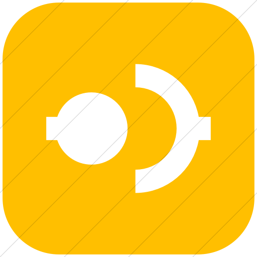 Flat Rounded Square White On Yellow Raphael Disconnect Icon