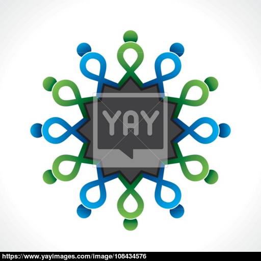 Creative Colorful People Teamwork Or Discussion Icon Design Vector