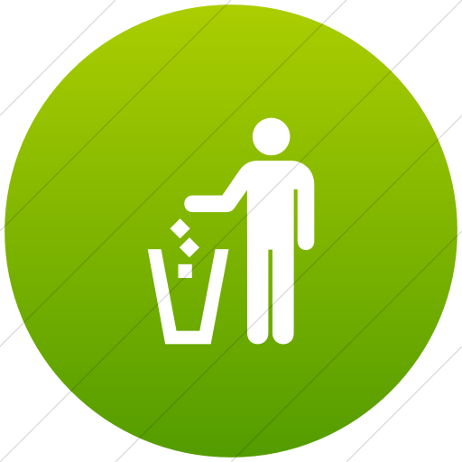 Flat Circle White On Green Gradient Aiga Litter