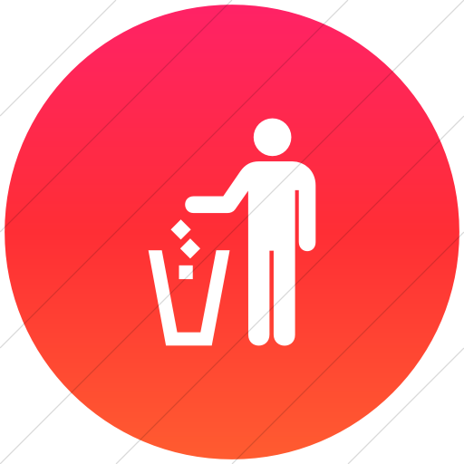 Flat Circle White On Ios Orange Gradient Aiga Litter