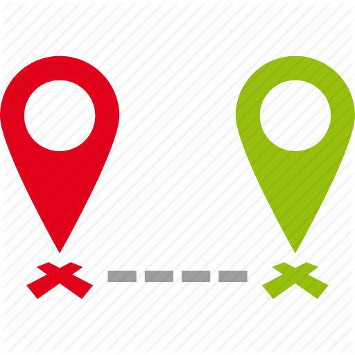 Distance, Goals, Map, Pin, Points, Two Icon