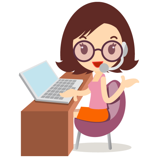 Customer Service Girl With Glasses Icon Education