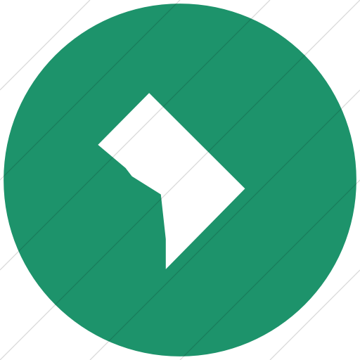 Flat Circle White On Aqua Us States District