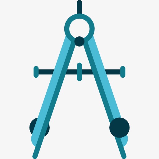 A Blue Compass, Divider, Cartoon, Mathematics Png Image