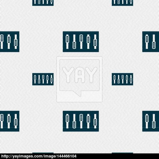 Dj Console Mix Handles And Buttons Icon Symbol Seamless Pattern