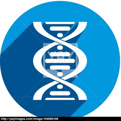 Dna Vector Icon Isolated On White Background Vector