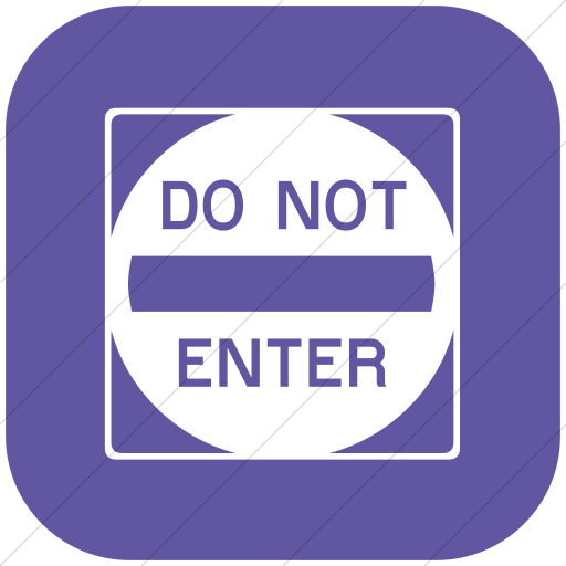 Flat Rounded Square White On Purple Classica Do Not