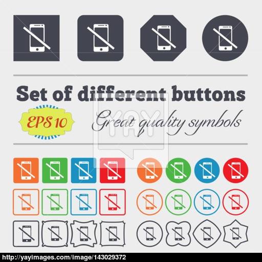 Do Not Call Smartphone Signs Icon Support Symbol Big Set