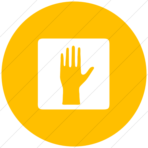 Flat Circle White On Yellow Classica Do Not Walk Icon