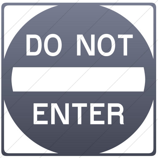 Simple Blue Gray Gradient Classica Do Not Enter Icon