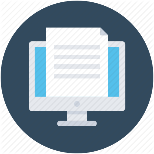 E Book, E Docs, Lcd, Monitor, Online Document Icon