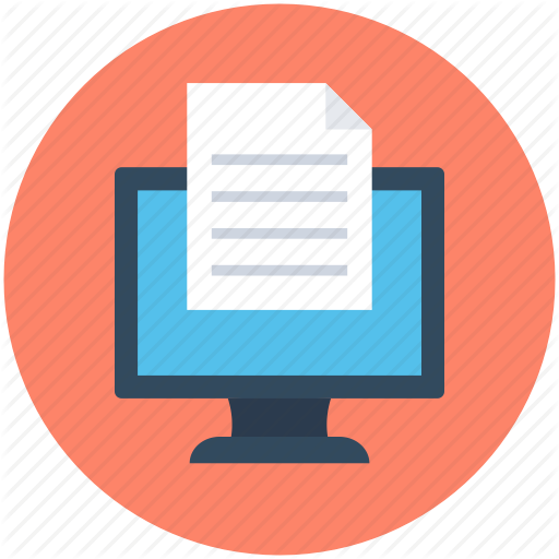 E Book, E Docs, Lcd, Monitor, Online Document Icon