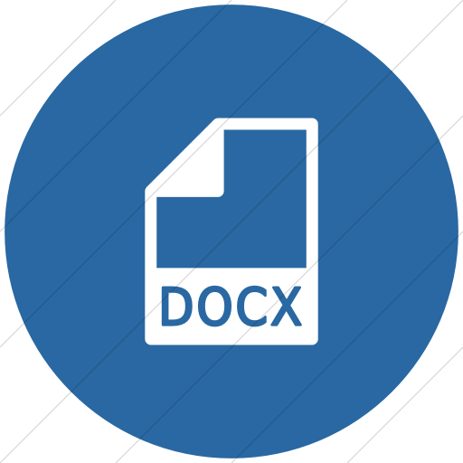 Flat Circle White On Blue Mime Types Document Docx Icon