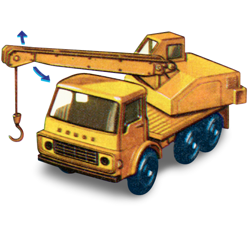 With, Truck, Crane, Dodge, Movement Icon
