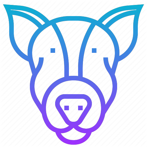 Animal, Dog, Draw, Head, Wild Icon