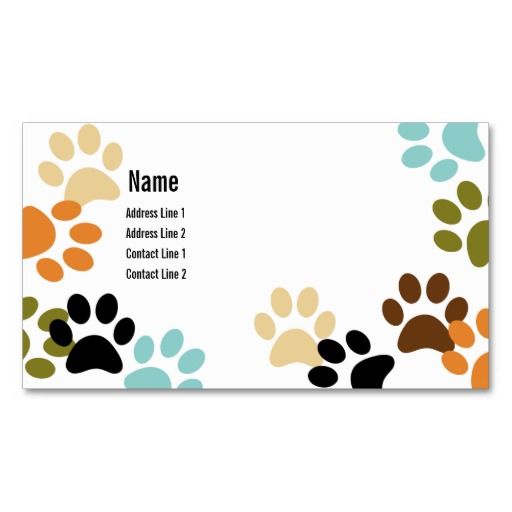 Dog Paw Prints Business Card Animal Pet Care Business Cards