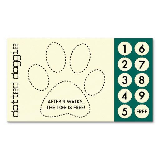 Dog Walker Cut Out Punch Cards Business Is Groomin