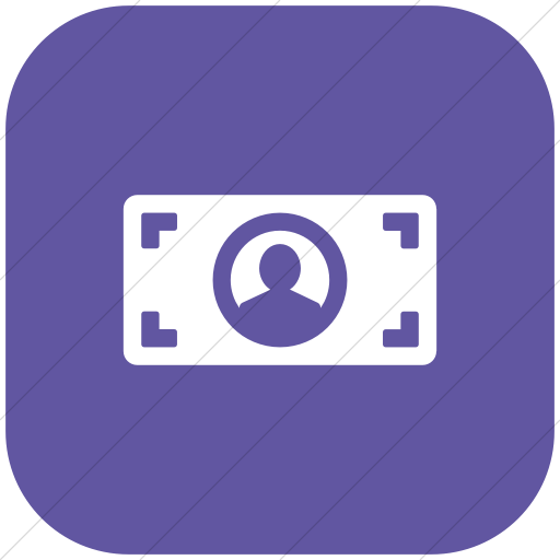 Flat Rounded Square White On Purple Foundation Dollar