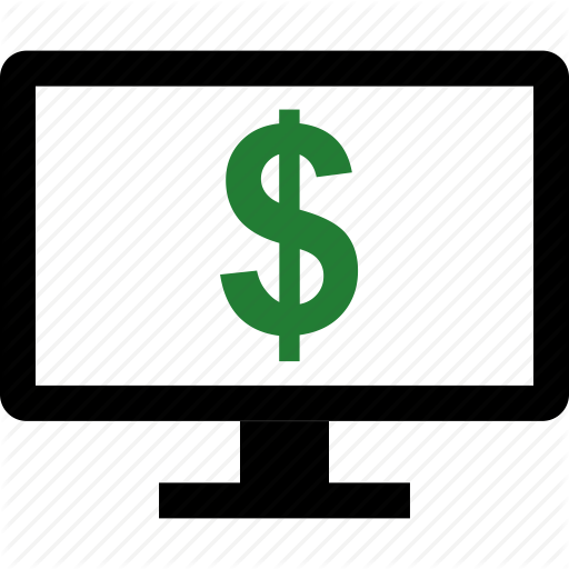 Computer, Dollar, Screen, Sign Icon