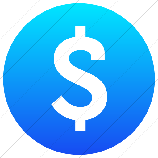 Simple Ios Blue Gradient Raphael Dollar Sign Icon