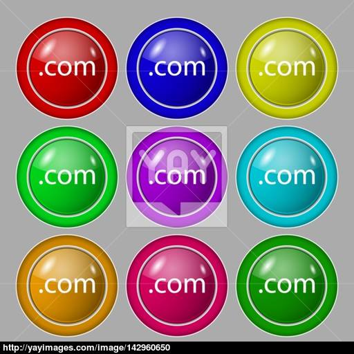 Domain Com Sign Icon Top Level Internet Domain Symbol Symbol