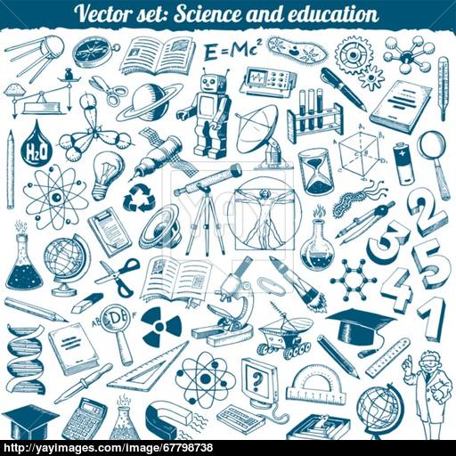 Science And Education Doodles Icons Vector Set Vector