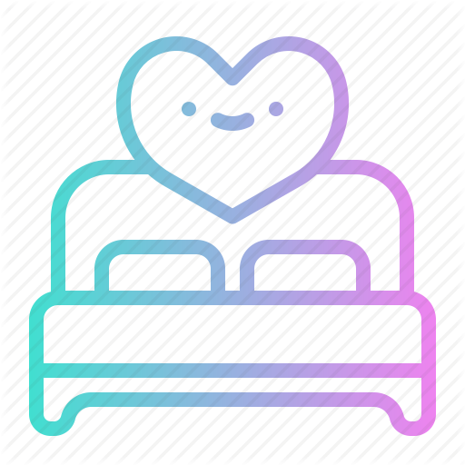Bed, Bedroom, Double, Furniture, Heart, Love, Romantic Icon