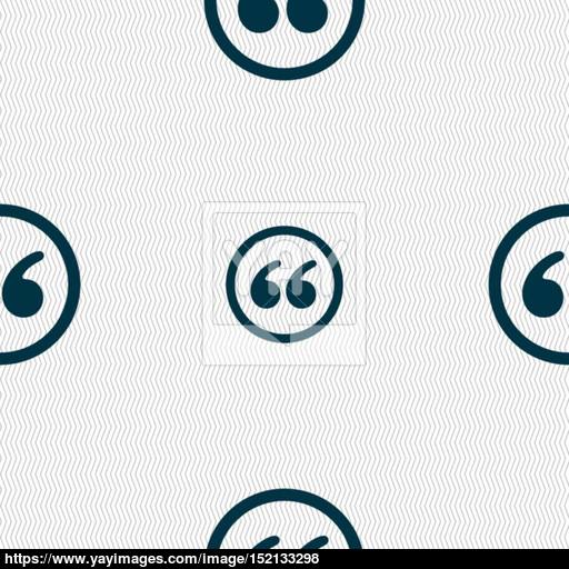 Double Quotes Icon Sign Seamless Pattern With Geometric Texture