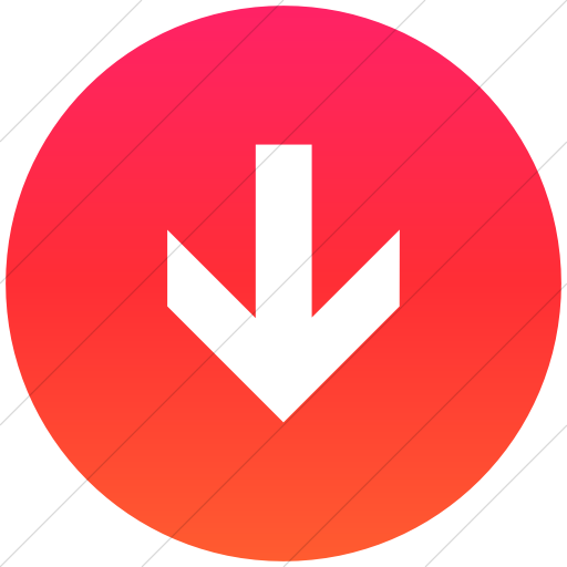 Flat Circle White On Ios Orange Gradient Aiga Down