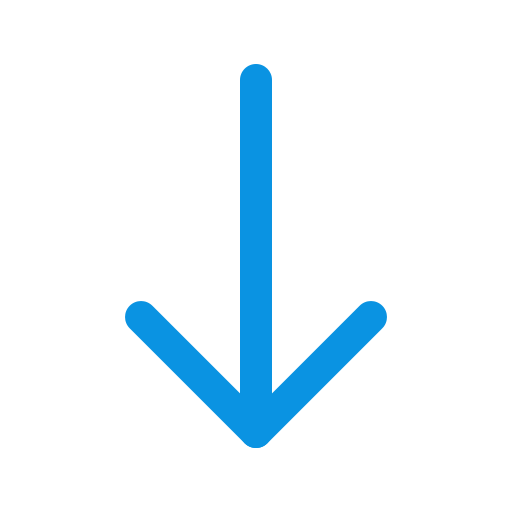 Down, Arrow Icon Free Of Universal Blue Line Filled Icons