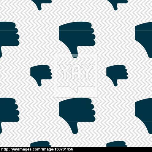 Dislike, Thumb Down, Hand Finger Down Icon Sign Seamless Pattern