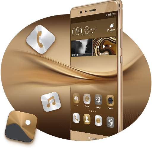 Download Theme For Huawei Gold Wallpaper Icon Pack