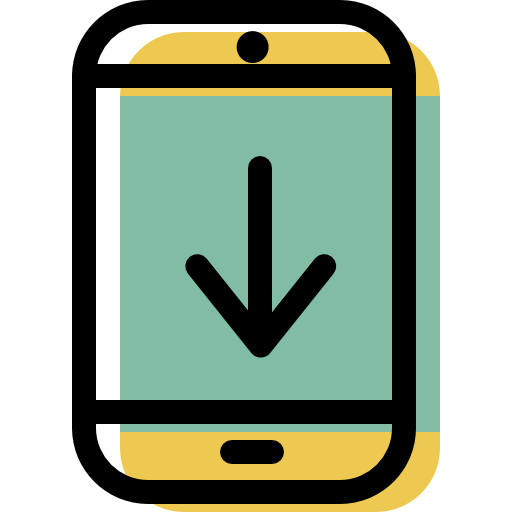 Smartphone, Back, Down, Arrow Icon Free Of Color Interaction