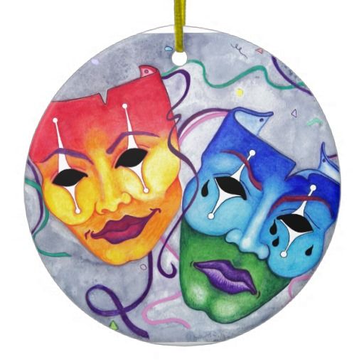 Comedy And Tragedy Ceramic Ornament Tattoos