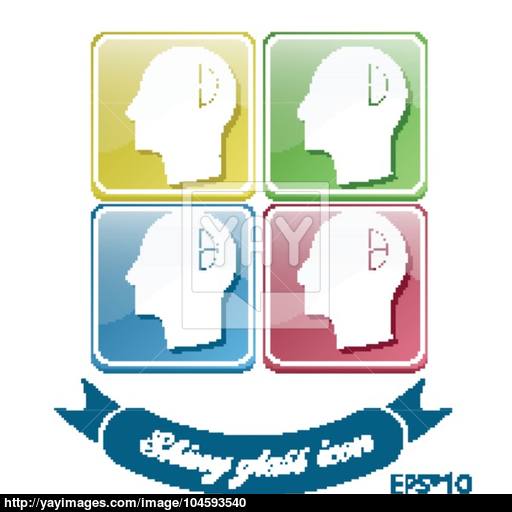 Vector Icon Head Think Silhoutte Vector Man And His Mind