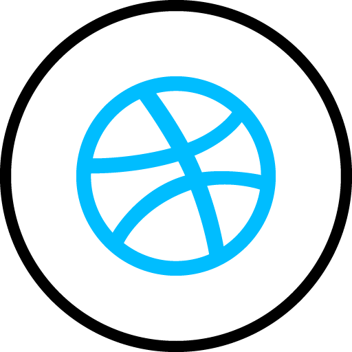 Dribbble Free Social Media Blue Round Outline Icon Design