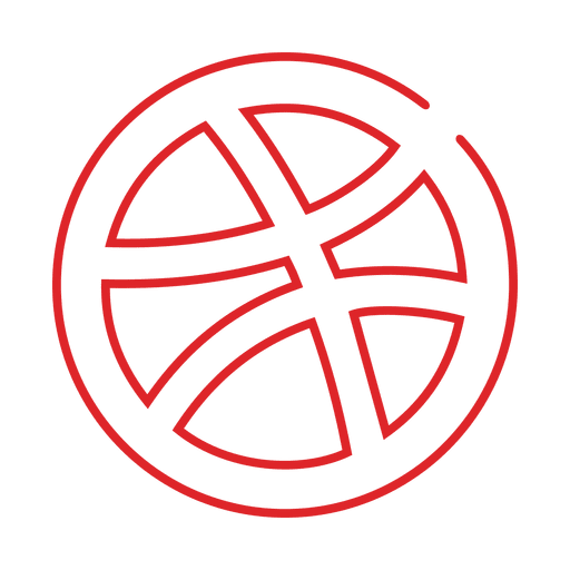 Red Dribbble Line Icon