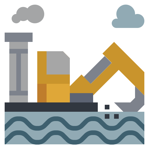 Drilling, Factory, Illustration, Industry, Oil, Power, Rig Icon