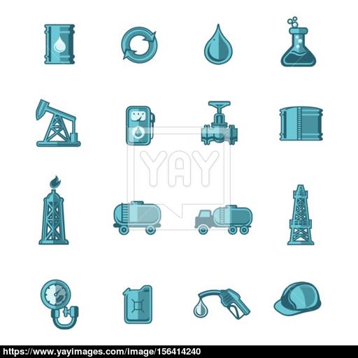 Oil Industry Icons Set Vector