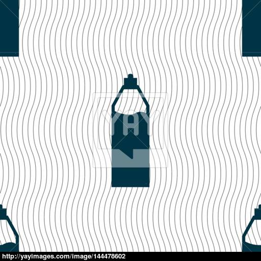 Plastic Bottle With Drink Icon Sign Seamless Pattern