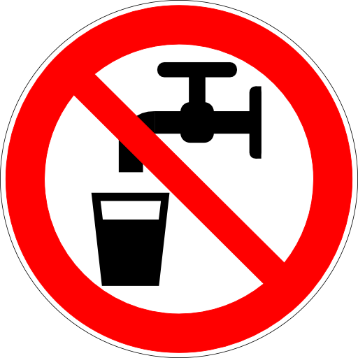 Do Not Drink Water Sign Icon