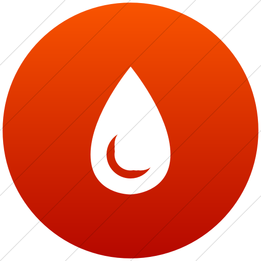 Flat Circle White On Red Gradient Broccolidry Drop Icon