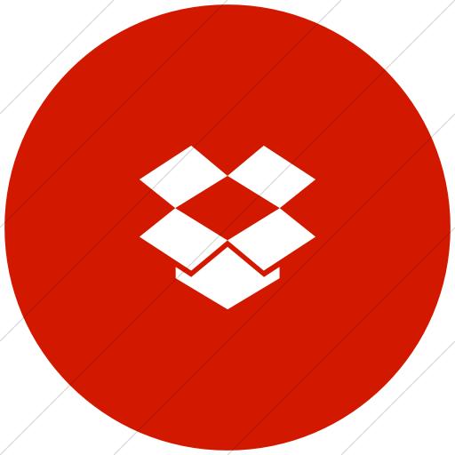 Flat Circle White On Red Foundation Social Dropbox Icon