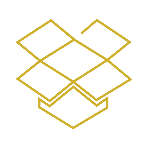 Yellow Dropbox Line Icon