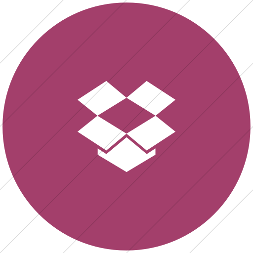 Flat Circle White On Pink Foundation Social Dropbox Icon