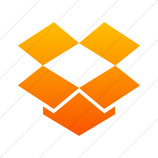Simple Orange Gradient Foundation Social Dropbox Icon