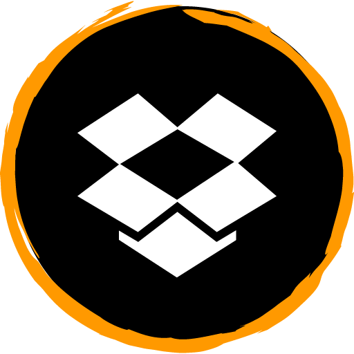 Dropbox Free Orange Social Media Art Brush Style Icon Designed