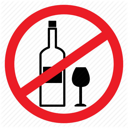 Alcohol, Ban, Drunk, No, Notice, Sign, Wine Icon
