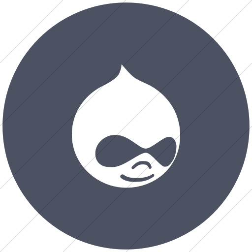 Flat Circle White On Blue Gray Social Media Drupal Icon